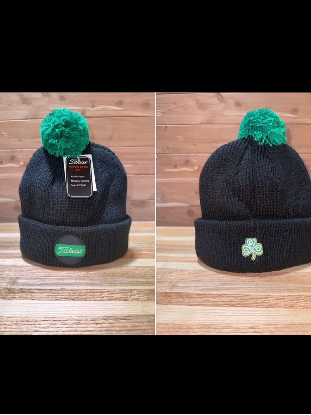 NEW Titleist Golf Performance Knit Shamrock Irish Clover Beanie Hat Cap NWT